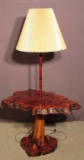 Cypress Lamp Table w/ Bamboo Lamp/Seashell