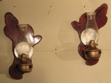 Cypress Wall Sconces with Oil Lamps