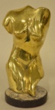 Abstract Woman's Torso Brass Statue