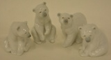 Lot Of Four Lladro Polar Bear Figurines MIB
