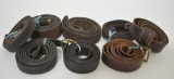 Mixed Lot Of Eight Vintage Leather Rifle Slings