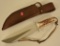 Large Stag Handle Bowie Knife With Sheath