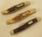 Lot Of 3 Vintage Schrade Pocket Knives