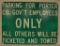 Porter County Government Employee Parking Sign