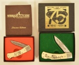 Pair Of Schrade Limited Edition Scrimshaw Knives