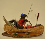 Full Body Squirrel Mount Paddling Canoe