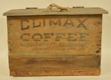 Vintage Climax Coffee Wooden Chest With Antlers