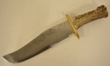 Large Stag Handle Bowie Knife