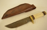 Damascus Steel Stag Knife