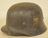 WWII German Double Decal Fire / Police Helmet