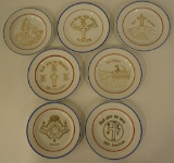 Vintage Gold Gilt KKK Plate Lot Of 7