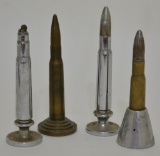 Lot Of 4 WWII Trench Art Bullet Lighters