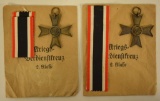 Lot of 2 WWII 1939 German Service Cross Awards