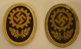 Lot Of 2 WWII German DAF Cap Badges