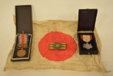 WWII Japnese Flag and Medal Lot