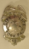 Vintage York Pennsylvania City Police Badge