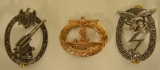 Lot Of 3 Reproduction WWII German Badges