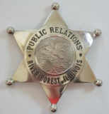 Obsolete River Forest ILL. Public Relations Badge