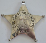 Obsolete Cook Co. Illinois Police Reserve Badge