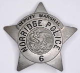 Obsolete Norridge Illinois Deputy Marshal Badge