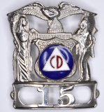 Obsolete Chicago Police Civil Defense Cap Badge