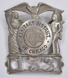 Obsolete Chicago Sanitary District Cap Badge #153