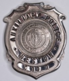 Obsolete Weston Mass. Auxiliary Police Badge