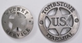 (2) Replica Old West Badges