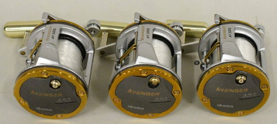 Lot Of 3 Okuma Avenger AV300L Bait Casting Reel | Proxibid