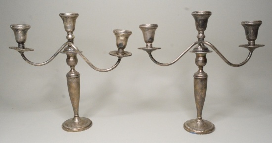 Pair Of Fisher Weighted Sterling Candelabras