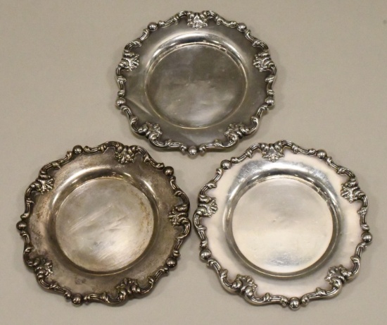 Lot Of 3 Duhme & Co. Sterling Silver 7" Plates