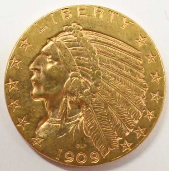1909-D $5 Indian Head Half Gold Eagle