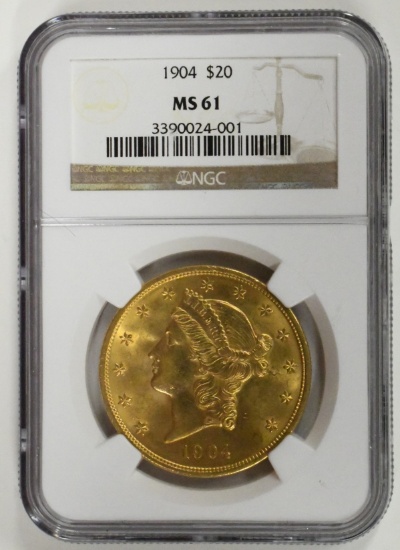 1904 $20 Liberty Head Double Eagle Gold Coin