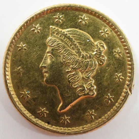 1852 $1 Liberty Head Gold Dollar Coin
