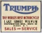 SST Embossed Triumph Motorcycle Advertising Sign