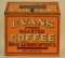 Vintage Tin Litho Evans Coffee Store Display Bin