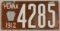 1912 Pennsylvania 4-Digit Porcelain License Plate