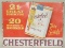 SST Embossed Chesterfield Cigarettes Adv Sign