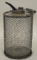 Early Glass Oil Bottle With Mesh Wire Carrier