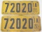 1915 Iowa License Plate Matching Set