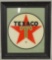 Framed Glass Texaco Advertising Decal Sign