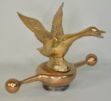 Brass Goose Hood Ornament w/ Dog Bone Radiator Cap