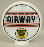 1930s Airway W/ Ethyl Gas Milk Glass Pump Globe