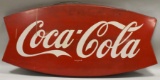 Coca-Cola Porcelain Fish Tail Advertising Sign