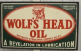 Large SST Wolf's Head Motor Oil Adv Sign