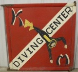Large DSW KM Diving Center Advertising Sign