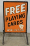 DST Free Playing Cards Advertsing Sign w/ Stand