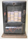 Vintage 1 Cent Coin Op Match Vending Machine