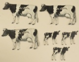 Lot of De Laval Die Cut Lithograph Cows & Calves