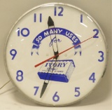 Vintage Ivory Soap Advertising Clock